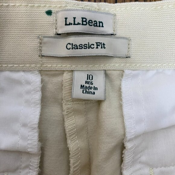 (2) L.L. Bean Classic Fit 10R khaki (Whalebone) and black cropped pants Bayside - Picture 5 of 9
